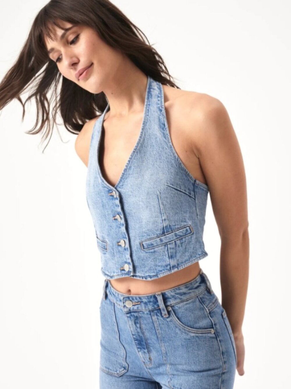 ROLLA'S DENIM HALTER VEST